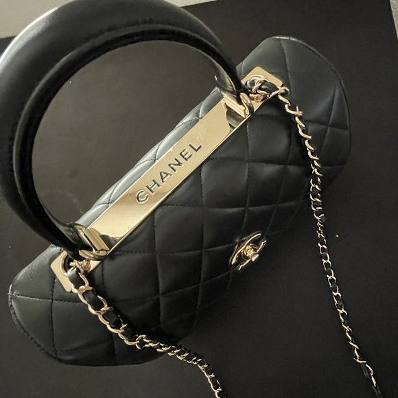 Chanel Trendy CC Black Lamb skin leather GHW - Picture 16 of 17